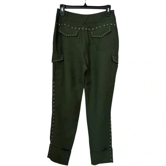 DEREK LAM 10 CROSBY | NWOT Easy Cargo Pants w Grommets Utility Military Green 0 - Picture 9 of 10